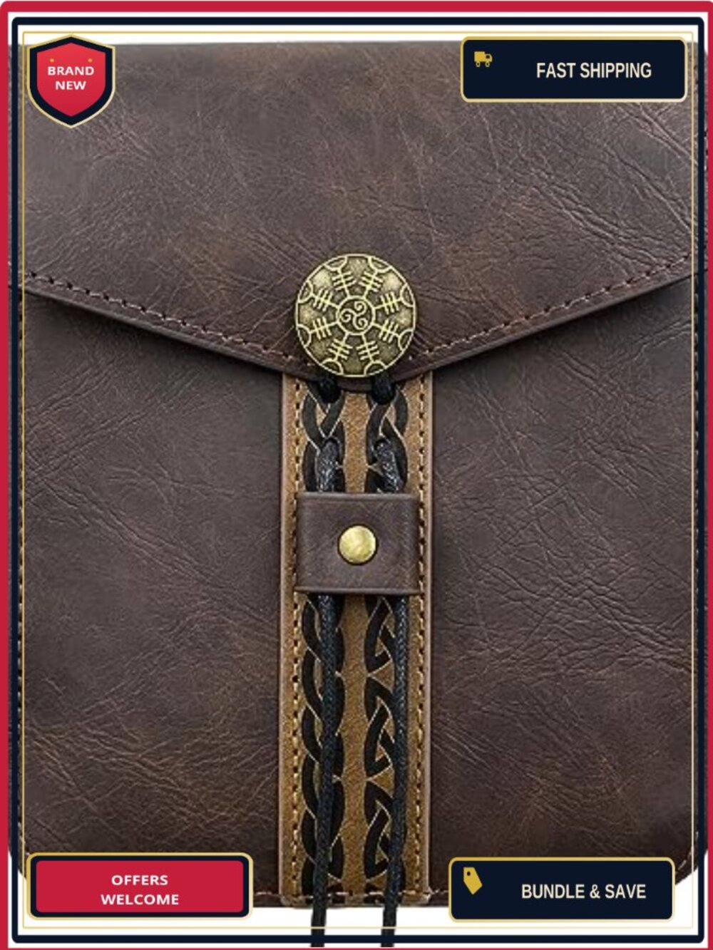Faux Leather Medieval Belt Bag Ren Faire LARP Waist Pouch